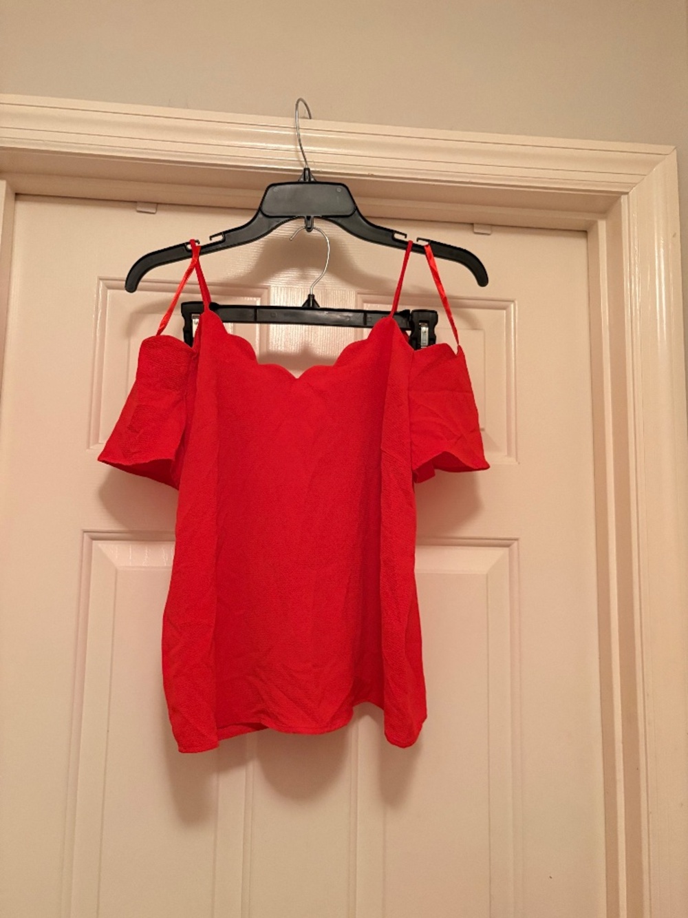 Scalloped off shoulder top